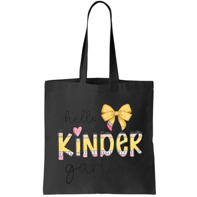 Hello Kindergarten Teacher Squad Coquette Bow Pencil School Bag