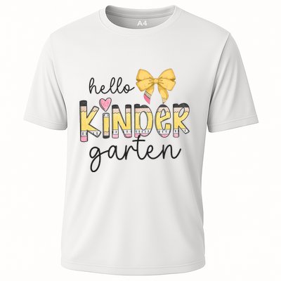 Hello Kindergarten Teacher Squad Coquette Bow Pencil School Performance Shirt