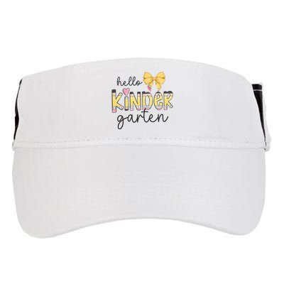Hello Kindergarten Teacher Squad Coquette Bow Pencil School Adult Drive Performance Visor