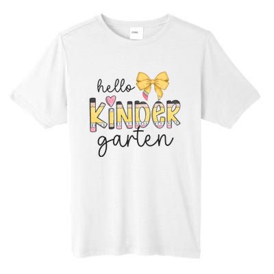 Hello Kindergarten Teacher Squad Coquette Bow Pencil School Tall Fusion ChromaSoft Performance T-Shirt