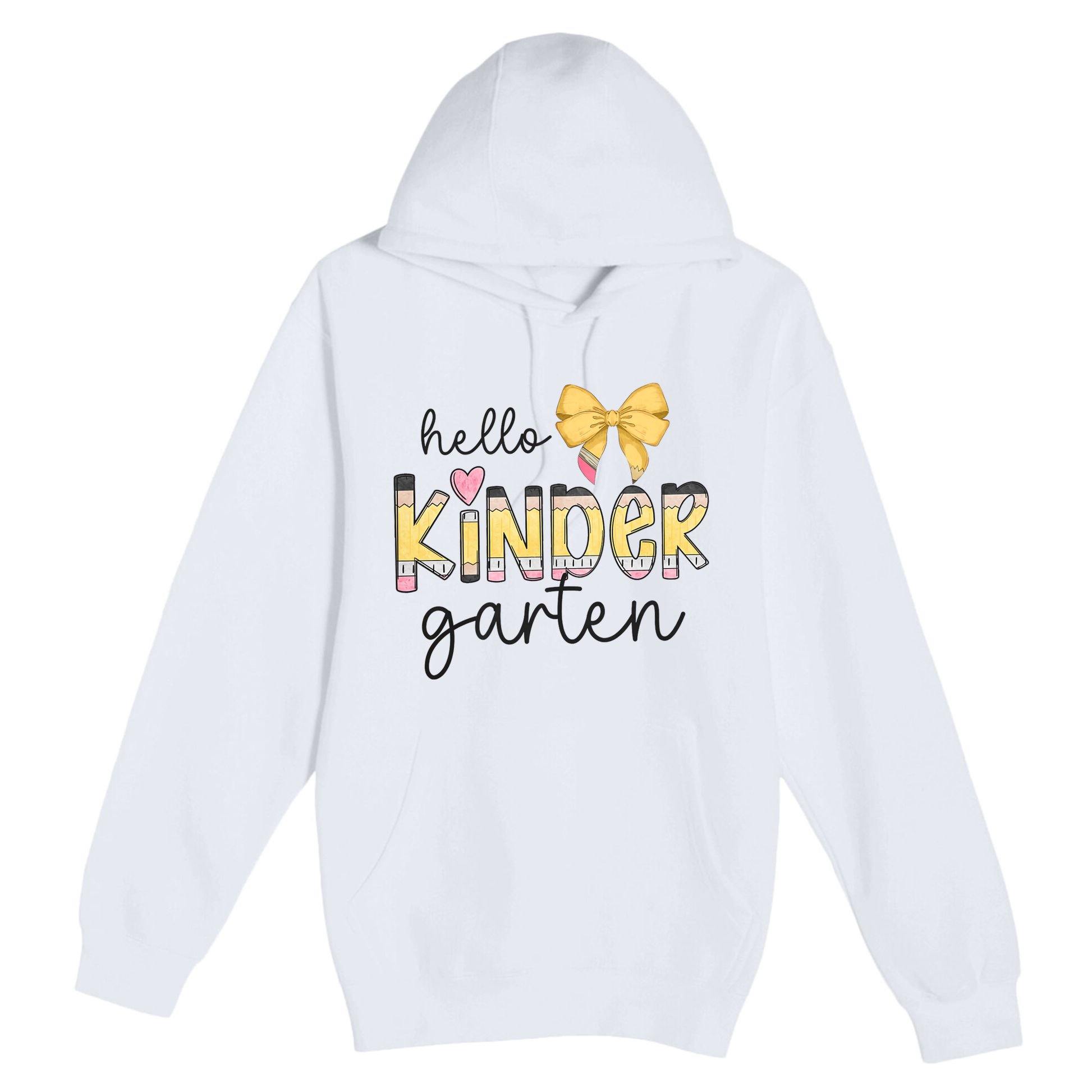 Hello Kindergarten Teacher Squad Coquette Bow Pencil School Premium Pullover Hoodie