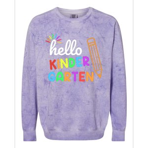 Hello Kindergarten Team Kinder Back To School Teacher Colorblast Crewneck Sweatshirt