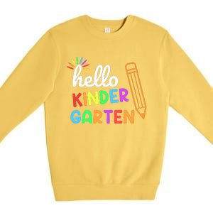 Hello Kindergarten Team Kinder Back To School Teacher Premium Crewneck Sweatshirt