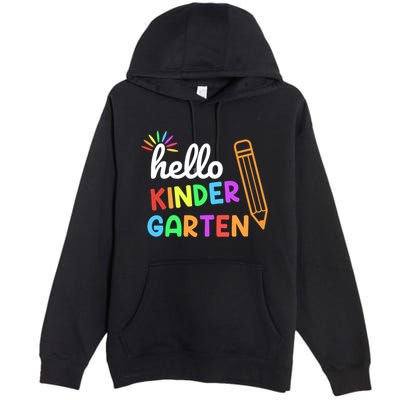 Hello Kindergarten Team Kinder Back To School Teacher Premium Pullover Hoodie