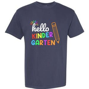 Hello Kindergarten Team Kinder Back To School Teacher Garment-Dyed Heavyweight T-Shirt