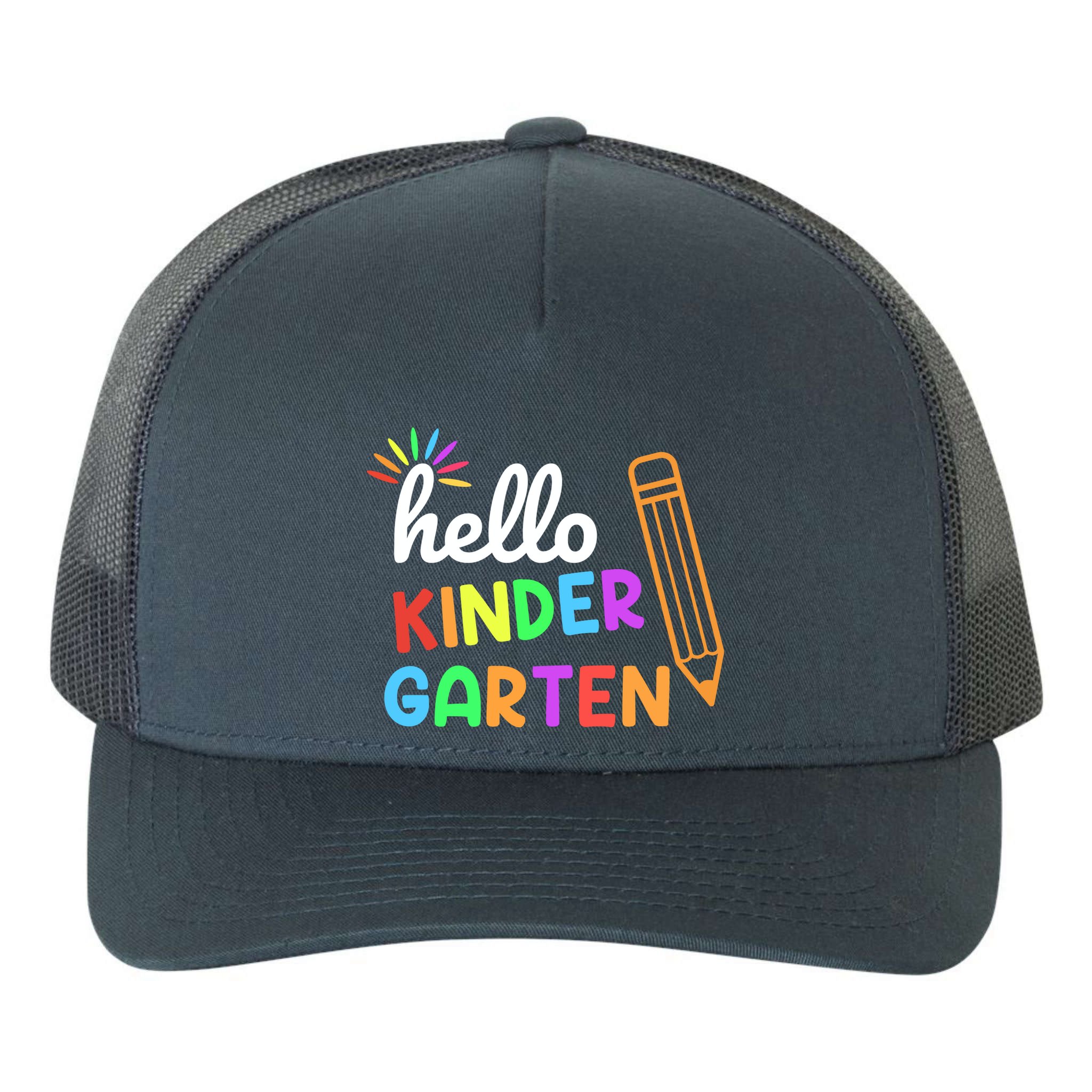 Hello Kindergarten Team Kinder Back To School Teacher Yupoong Adult 5-Panel Trucker Hat