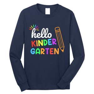 Hello Kindergarten Team Kinder Back To School Teacher Long Sleeve Shirt