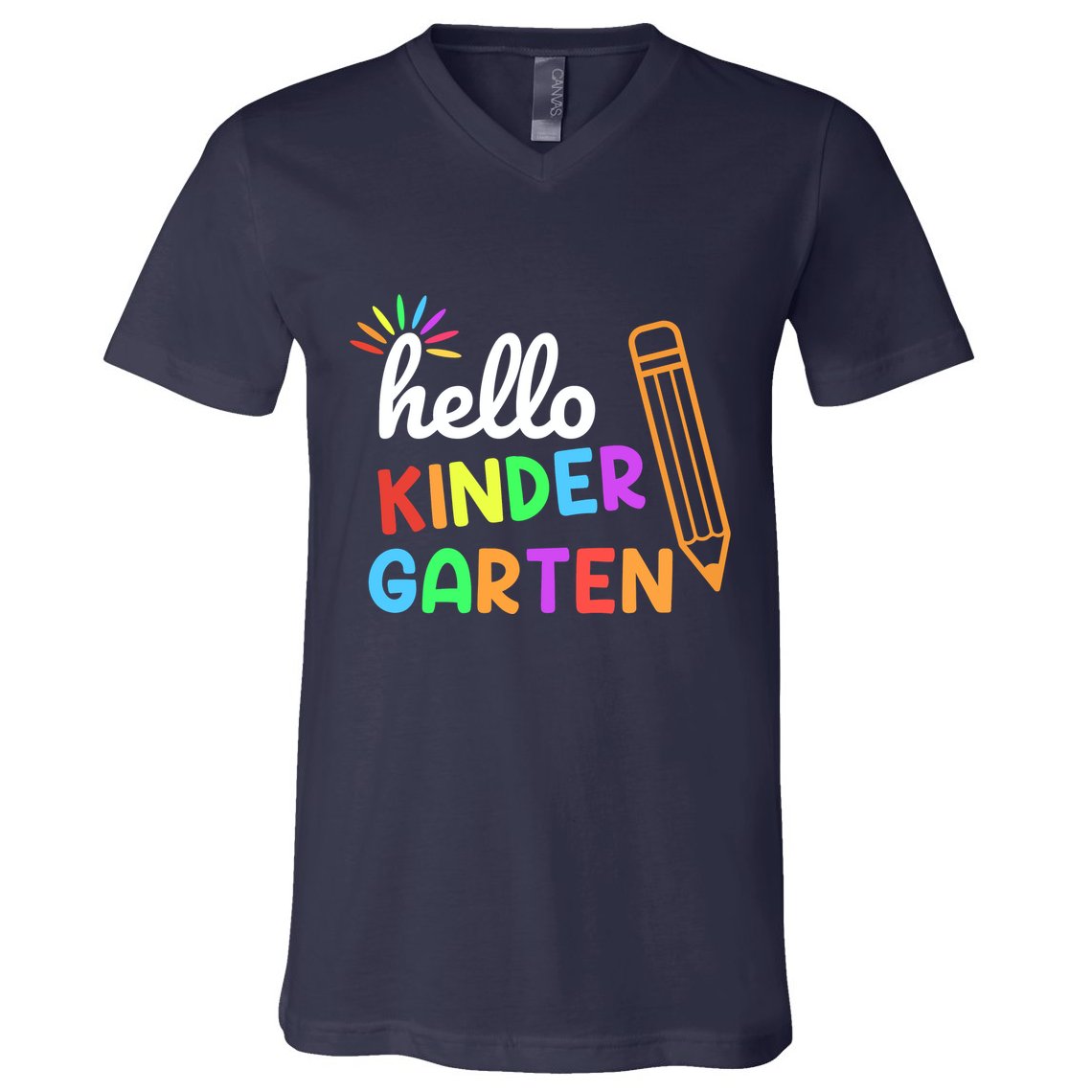Hello Kindergarten Team Kinder Back To School Teacher V-Neck T-Shirt