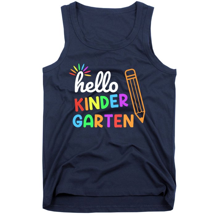 Hello Kindergarten Team Kinder Back To School Teacher Tank Top