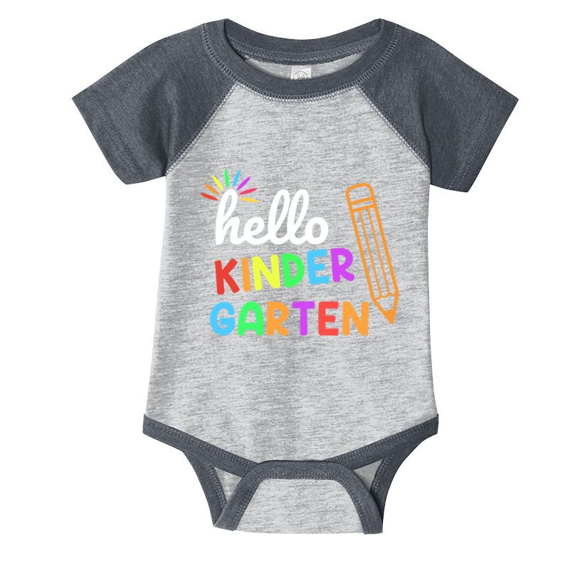 Hello Kindergarten Team Kinder Back To School Teacher Infant Baby Jersey Bodysuit