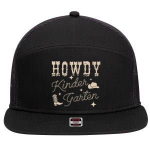 Howdy Kindergarten Teachers Parents Cowgirl Western 7 Panel Mesh Trucker Snapback Hat