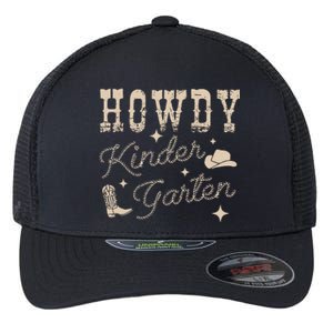 Howdy Kindergarten Teachers Parents Cowgirl Western Flexfit Unipanel Trucker Cap