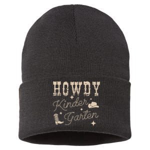 Howdy Kindergarten Teachers Parents Cowgirl Western Sustainable Knit Beanie