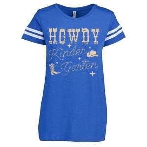 Howdy Kindergarten Teachers Parents Cowgirl Western Enza Ladies Jersey Football T-Shirt