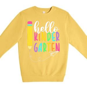 Hello Kindergarten Team Kinder Back To School Teacher Premium Crewneck Sweatshirt