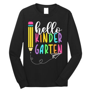 Hello Kindergarten Team Kinder Back To School Teacher Long Sleeve Shirt