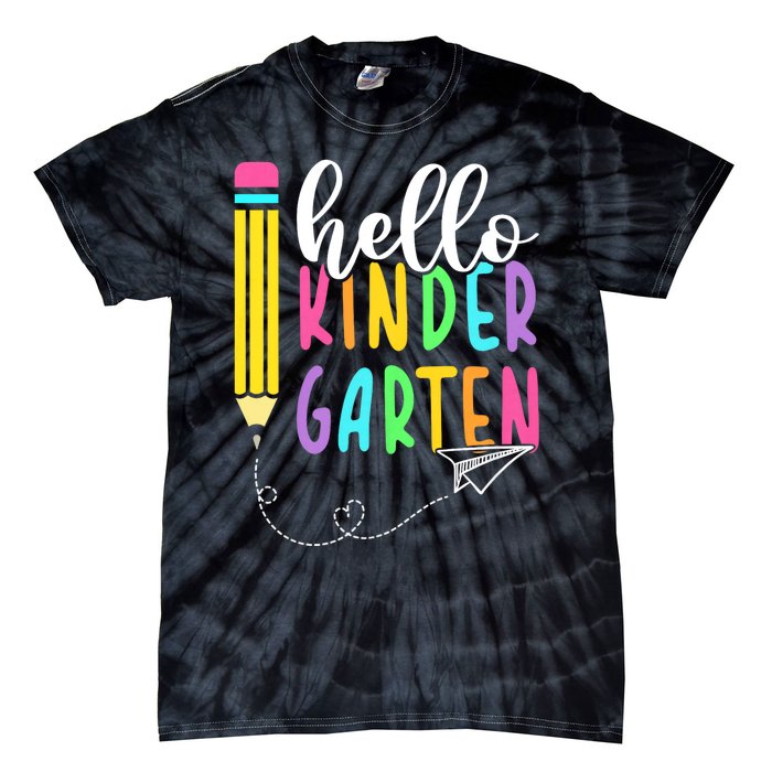 Hello Kindergarten Team Kinder Back To School Teacher Tie-Dye T-Shirt