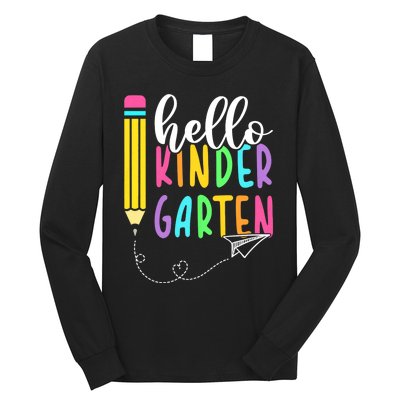 Hello Kindergarten Team Kinder Back To School Teacher Long Sleeve Shirt