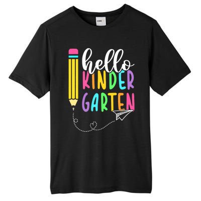 Hello Kindergarten Team Kinder Back To School Teacher Tall Fusion ChromaSoft Performance T-Shirt