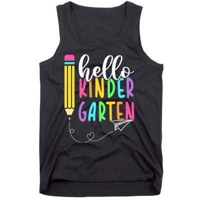 Hello Kindergarten Team Kinder Back To School Teacher Tank Top