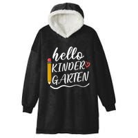 Hello Kindergarten Team Kinder Back To School Teacher Hooded Wearable Blanket