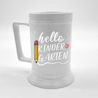 Hello Kindergarten Team Kinder Back To School Teacher Beer Stein