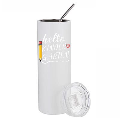 Hello Kindergarten Team Kinder Back To School Teacher Stainless Steel Tumbler