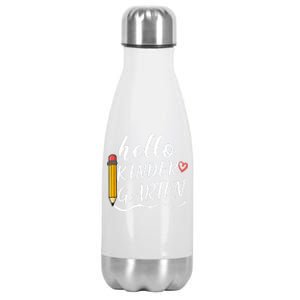 Hello Kindergarten Team Kinder Back To School Teacher Stainless Steel Insulated Water Bottle