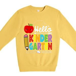 Hello Kindergarten Team Kinder Back To School Teacher Premium Crewneck Sweatshirt