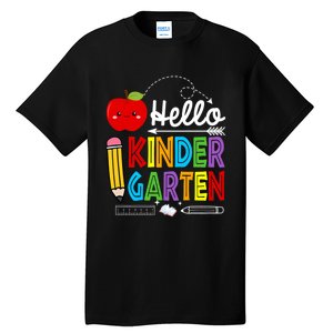 Hello Kindergarten Team Kinder Back To School Teacher Tall T-Shirt