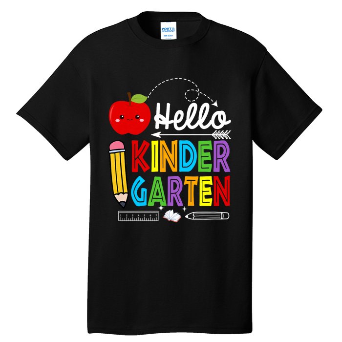 Hello Kindergarten Team Kinder Back To School Teacher Tall T-Shirt