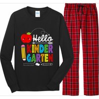 Hello Kindergarten Team Kinder Back To School Teacher Long Sleeve Pajama Set