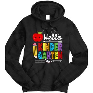 Hello Kindergarten Team Kinder Back To School Teacher Tie Dye Hoodie