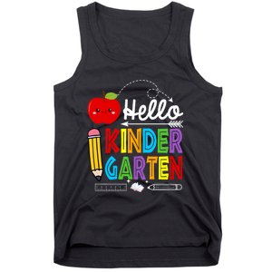 Hello Kindergarten Team Kinder Back To School Teacher Tank Top