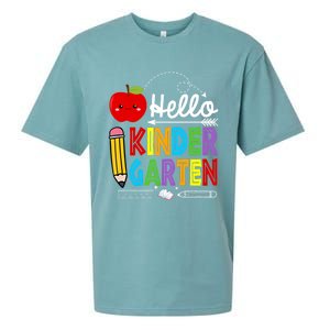 Hello Kindergarten Team Kinder Back To School Teacher Sueded Cloud Jersey T-Shirt