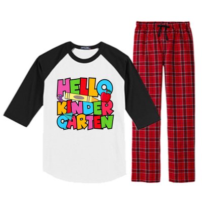 Hello Kindergarten Team Kinder Back To School Teacher Raglan Sleeve Pajama Set