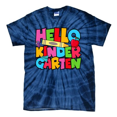 Hello Kindergarten Team Kinder Back To School Teacher Tie-Dye T-Shirt