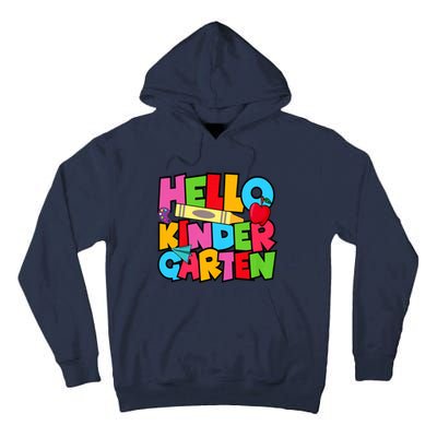 Hello Kindergarten Team Kinder Back To School Teacher Tall Hoodie