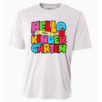 Hello Kindergarten Team Kinder Back To School Teacher Cooling Performance Crew T-Shirt