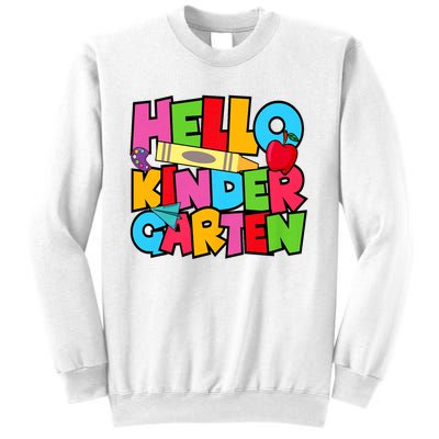 Hello Kindergarten Team Kinder Back To School Teacher Sweatshirt