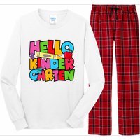 Hello Kindergarten Team Kinder Back To School Teacher Long Sleeve Pajama Set