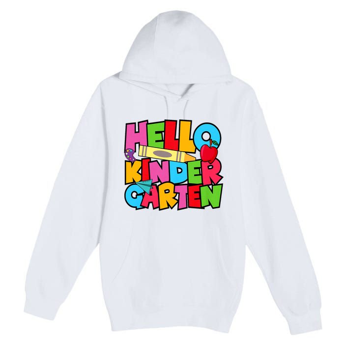 Hello Kindergarten Team Kinder Back To School Teacher Premium Pullover Hoodie