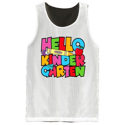 Hello Kindergarten Team Kinder Back To School Teacher Mesh Reversible Basketball Jersey Tank