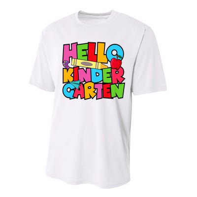 Hello Kindergarten Team Kinder Back To School Teacher Performance Sprint T-Shirt