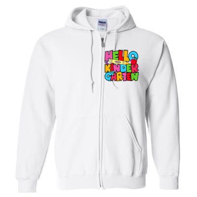 Hello Kindergarten Team Kinder Back To School Teacher Full Zip Hoodie