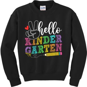 Hello Kindergarten Team Kinder Back To School Teacher Kids Sweatshirt