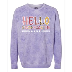 Hello Kindergarten Teacher Kindergarten Teaching Cool Gift Colorblast Crewneck Sweatshirt