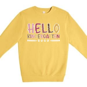 Hello Kindergarten Teacher Kindergarten Teaching Cool Gift Premium Crewneck Sweatshirt