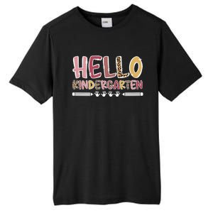 Hello Kindergarten Teacher Kindergarten Teaching Cool Gift Tall Fusion ChromaSoft Performance T-Shirt