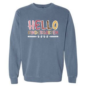 Hello Kindergarten Teacher Kindergarten Teaching Cool Gift Garment-Dyed Sweatshirt